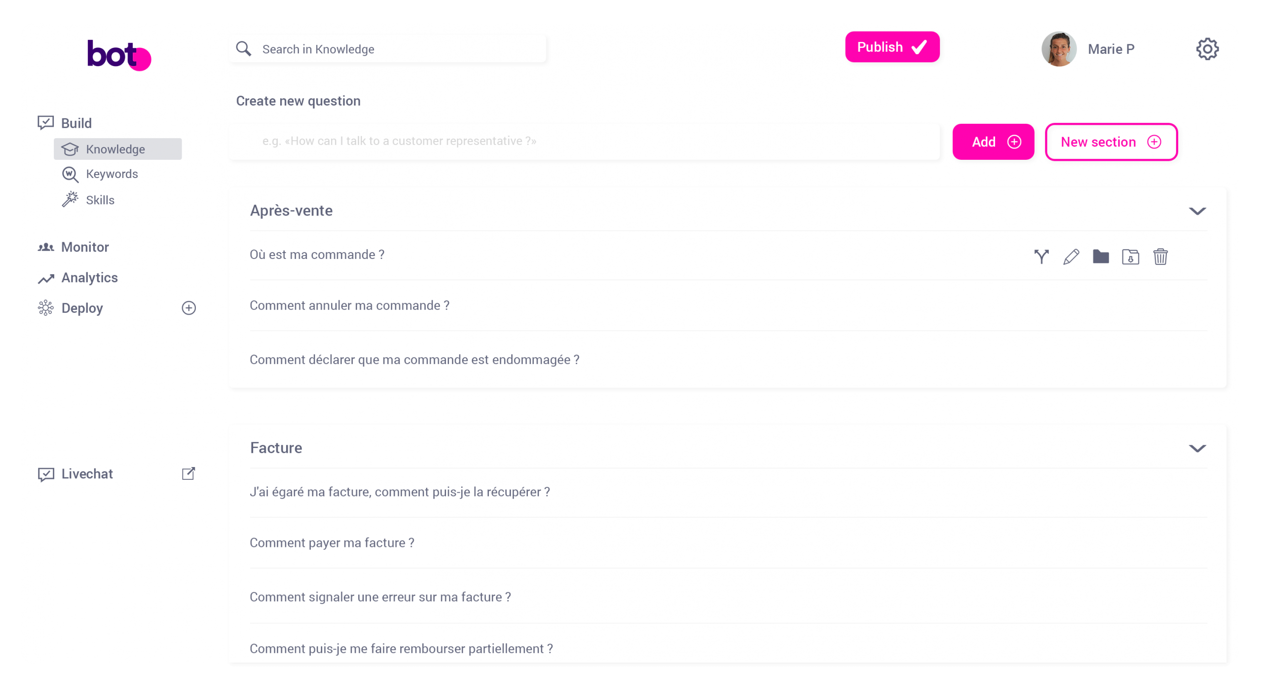 Bot- conversational AI chatbot for customer care