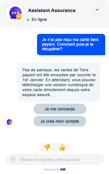 Chatbot Assurance pour Cartes Tiers Payant